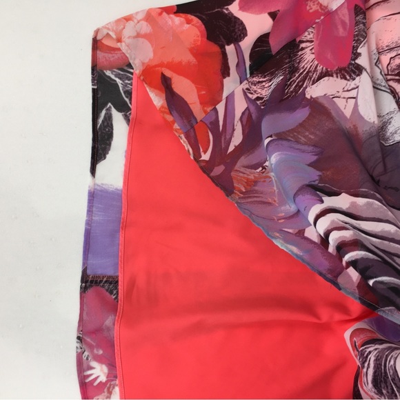 Eliza J Halter Maxi Dress Multicolor Floral Pink & Purple Feminine Sheer Flowy - Picture 6 of 16